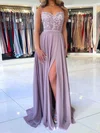 A-line Sweetheart Chiffon Prom Dresses With Appliques #Milly020106902