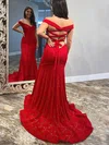 Trumpet/Mermaid Off-the-shoulder Lace Sweep Train Prom Dresses #Milly020106648