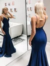 Trumpet/Mermaid V-neck Jersey Sweep Train Ruffles Prom Dresses #Milly020106672
