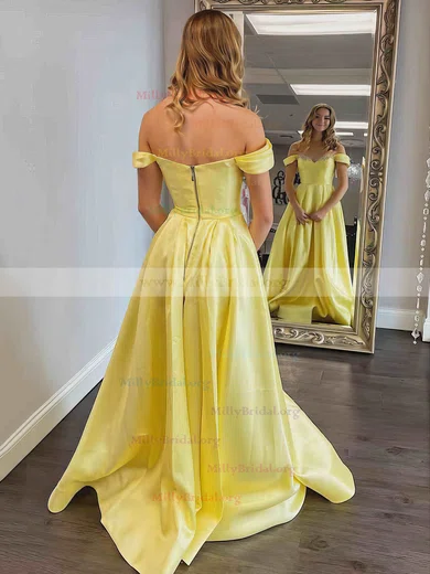 Yellow prom dress hot sale off the shoulder