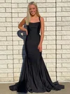 Trumpet/Mermaid Square Neckline Jersey Sweep Train Ruffles Prom Dresses #Milly020106873