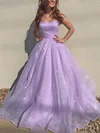 Ball Gown/Princess Sweep Train Scoop Neck Glitter Pockets Prom Dresses #Milly020106947