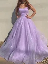 Ball Gown/Princess Sweep Train Scoop Neck Glitter Pockets Prom Dresses #Milly020106947