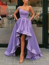 A-line One Shoulder Silk-like Satin Asymmetrical Pockets Prom Dresses #Milly020106957