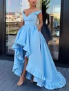 Ball Gown/Princess Asymmetrical V-neck Satin Pockets Prom Dresses #Milly020106963