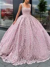 Ball Gown/Princess Floor-length Square Neckline Lace Elegant Prom Dresses #Milly020106967