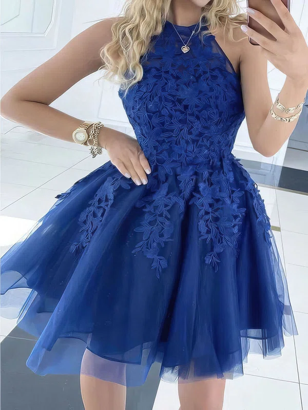 Modest Skater Tulle Appliques Homecoming Dresses #Milly020106984