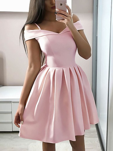 Pink Ruched Satin Mini Dress #Milly020107009