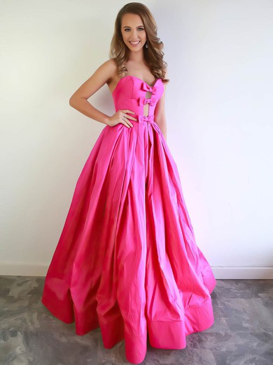 Ball Gown Sweetheart Satin Floor-length Bow Prom Dresses #Milly020107030