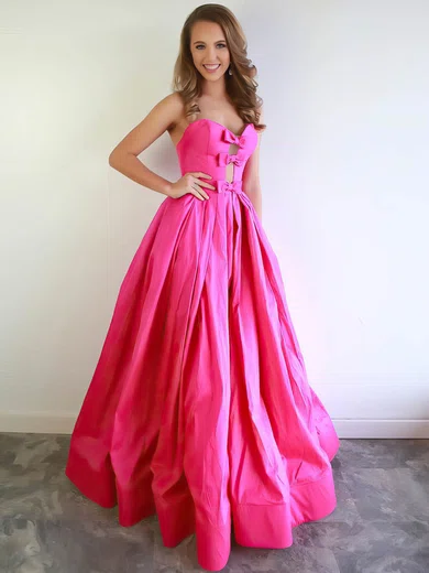 Ball Gown Sweetheart Satin Floor-length Bow Prom Dresses #Milly020107030