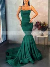 Trumpet/Mermaid Square Neckline Stretch Crepe Sweep Train Prom Dresses #Milly020107045