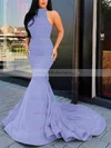 Trumpet/Mermaid Halter Jersey Court Train Cascading Ruffles Prom Dresses #Milly020107051