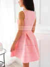 A-line V-neck Stretch Crepe Short/Mini Prom Dresses #Milly020107091