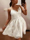 A-line V-neck Lace Short/Mini Homecoming Dresses #Milly020107106