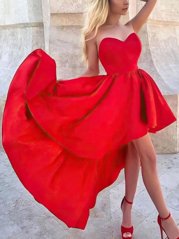 A-line Sweetheart Satin Asymmetrical Homecoming Dresses #Milly020107147