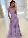 A-line Floor-length Halter Chiffon Ruffles Prom Dresses #Milly020107175