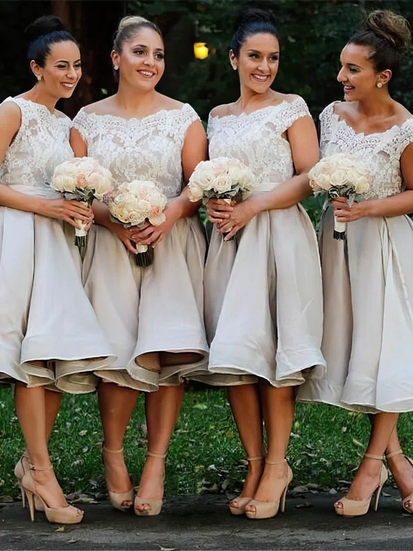 Knee length bridesmaid sales dresses with sleeves