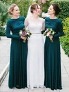 A-line Scoop Neck Silk-like Satin Floor-length Bridesmaid Dresses #Milly01013870