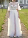 Ball Gown/Princess V-neck Tulle Floor-length Wedding Dresses With Split Front #Milly00023931