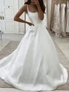 Ball Gown/Princess Square Neckline Silk-like Satin Court Train Wedding Dresses #Milly00023950