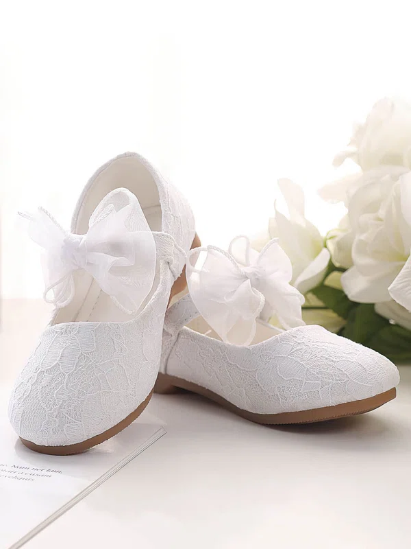 Kids' Closed Toe Cloth Bowknot Flat Heel Girl Shoes #Milly03031482