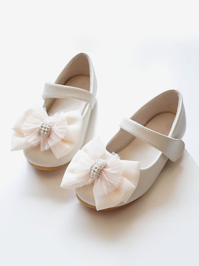 Kids' Closed Toe PVC Bowknot Flat Heel Girl Shoes #Milly03031485