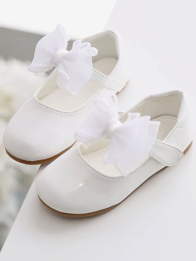 Kids' Closed Toe PVC Bowknot Flat Heel Girl Shoes #Milly03031487