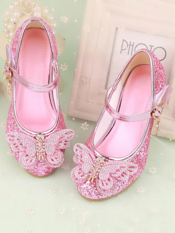 Kids' Closed Toe PVC Bowknot Low Heel Girl Shoes #Milly03031489