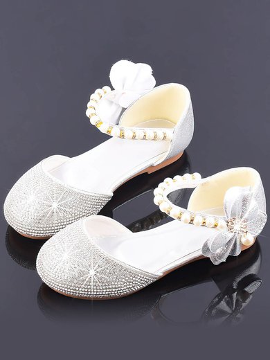 Kids' Closed Toe Sparkling Glitter Bowknot Flat Heel Girl Shoes #Milly03031492