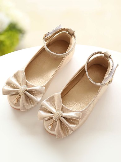 Kids' Closed Toe PVC Bowknot Flat Heel Girl Shoes #Milly03031494