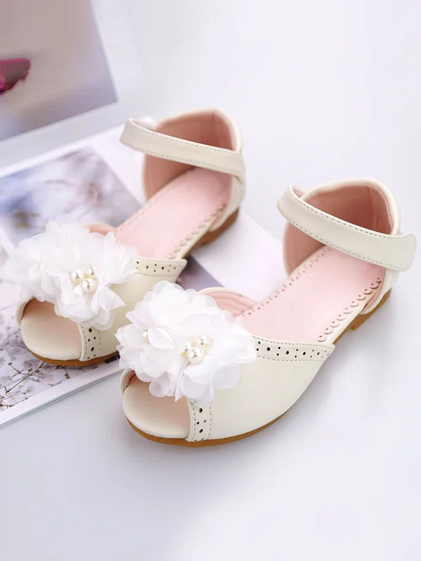 Kids' Sandals PVC Flower Flat Heel Girl Shoes #Milly03031497