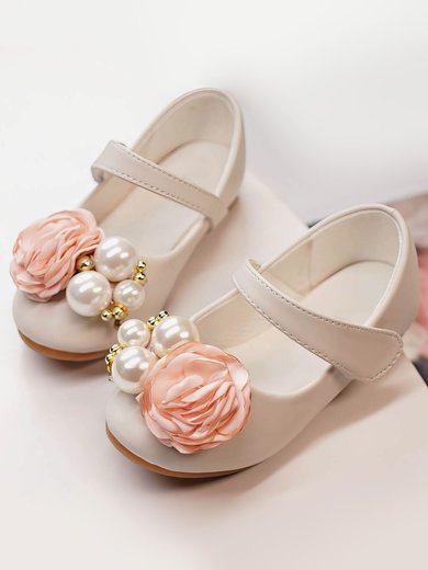 Kids' Closed Toe PVC Flower Flat Heel Girl Shoes #Milly03031498