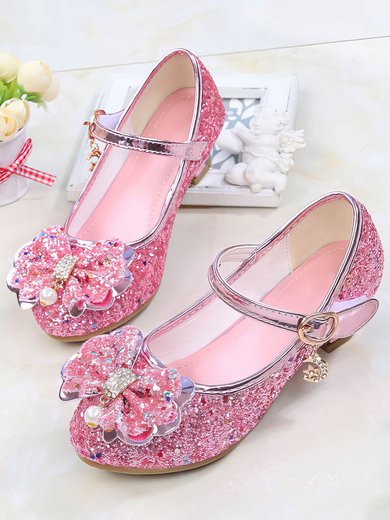 Kids' Closed Toe PVC Buckle Low Heel Girl Shoes #Milly03031502