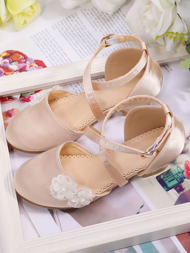 Kids' Closed Toe Cloth Buckle Flat Heel Girl Shoes #Milly03031504