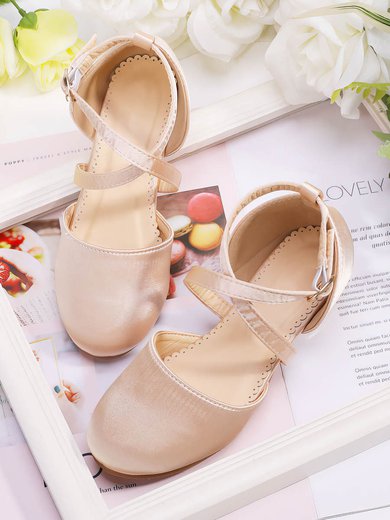 Kids' Closed Toe Cloth Buckle Low Heel Girl Shoes #Milly03031514