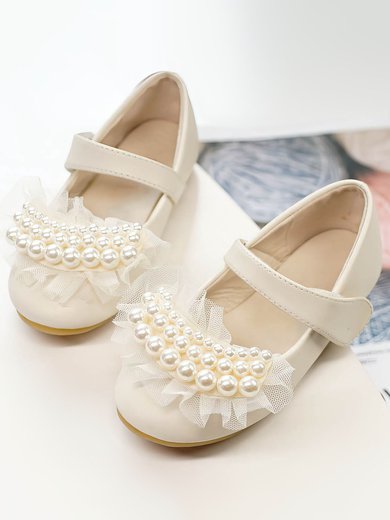 Kids' Flats PVC Pearl Flat Heel Girl Shoes #Milly03031515