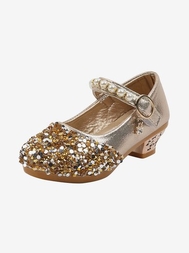 Kids' Flats PVC Crystal Low Heel Girl Shoes #Milly03031521