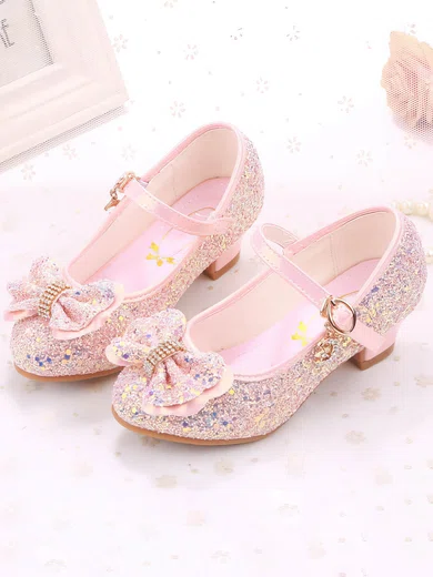 Kids' Heels PVC Buckle Low Heel Girl Shoes #Milly03031522