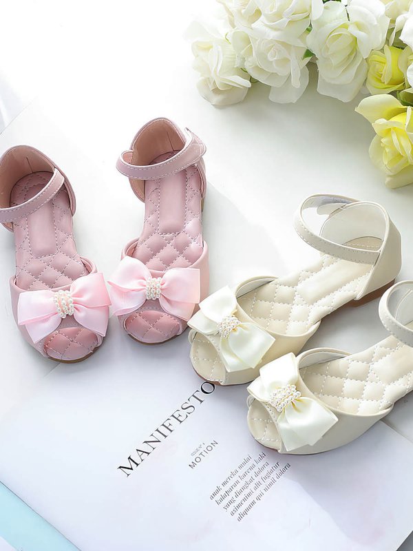 Kids Sandals Pvc Bowknot Flat Heel Girl Shoes