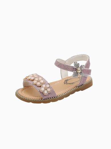 Kids' Sandals Leatherette Flower Flat Heel Girl Shoes #Milly03031527