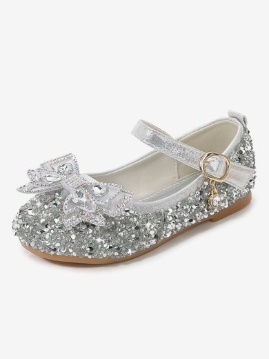 Kids' Flats Sparkling Glitter Bowknot Flat Heel Girl Shoes #Milly03031532