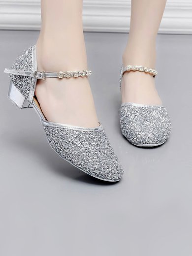 Kids' Closed Toe PVC Sequin Flat Heel Dance Shoes #Milly03031080