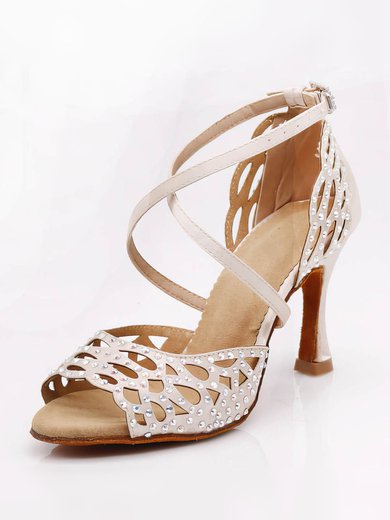 Women's Sandals Satin Crystal Stiletto Heel Dance Shoes #Milly03031093