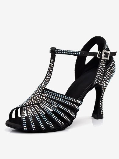 Women's Sandals Satin Crystal Stiletto Heel Dance Shoes #Milly03031095