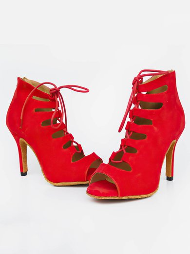 Women's Peep Toe Velvet Stiletto Heel Dance Shoes #Milly03031104