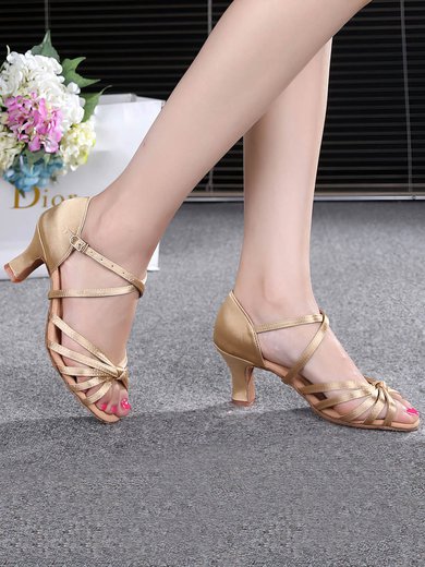 Women's Sandals Satin Buckle Kitten Heel Dance Shoes #Milly03031113
