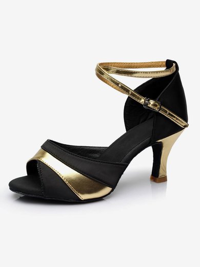 Women's Sandals Satin Buckle Kitten Heel Dance Shoes #Milly03031115
