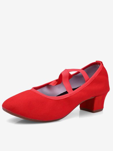 Women's Closed Toe Canvas Flat Heel Dance Shoes #Milly03031120