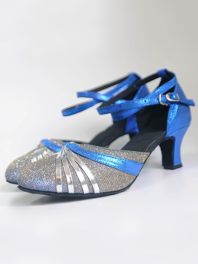 Women's Closed Toe Sparkling Glitter Kitten Heel Dance Shoes #Milly03031123