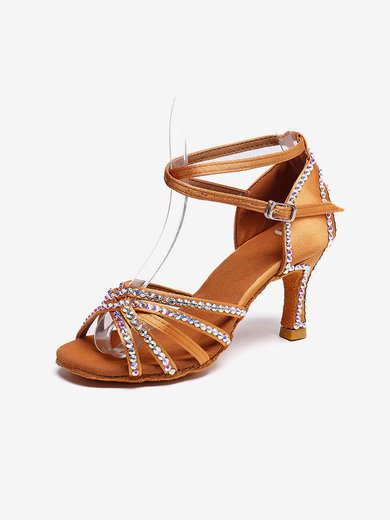 Women's Sandals Satin Sequin Kitten Heel Dance Shoes #Milly03031215